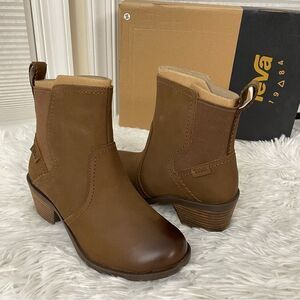 TEVA WOMENS ANAYA CHELSEA Waterproof brown leather ankle boots size 5 NEW !!!‎